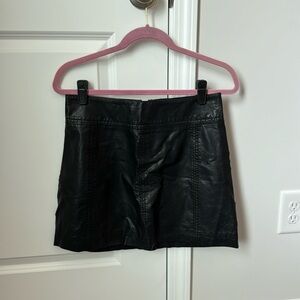 Black Faux Leather Skirt